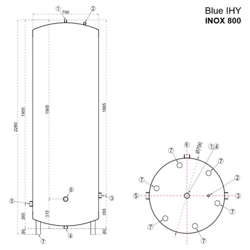 WENTOREX BLUE IHY 800 INOX rozsdamentes hidrofor tartály
