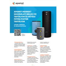APAMET STIL 50 hűtési és fűtési zománcozott puffer tartály szigeteléssel, hőszivattyús rendszerekhez
