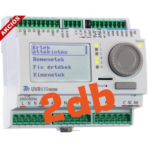 UVR610S-MODB -2db szabadon programozható szabályozó és vezérlő - Modbus csatlakozóval - kijelzővel