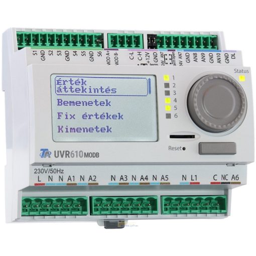 UVR610S-MODB szabadon programozható szabályozó és vezérlő - Modbus csatlakozóval - kijelzővel