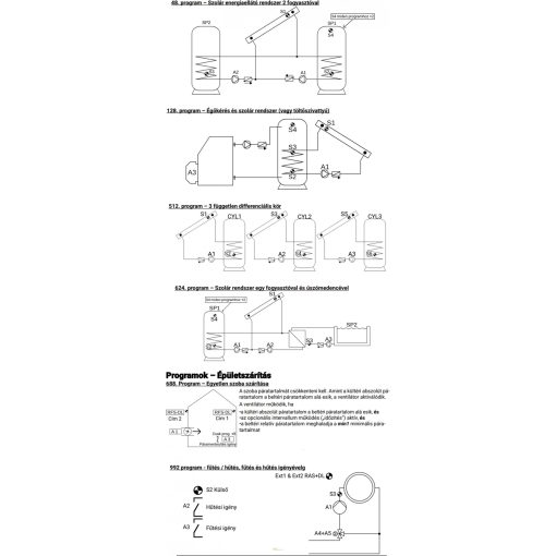 UVR67-H fűtési kör szabályozó és vezérlő - (2db PT1000 érzékelővel + 1db RAS+DL termosztáttal + AUS PT)